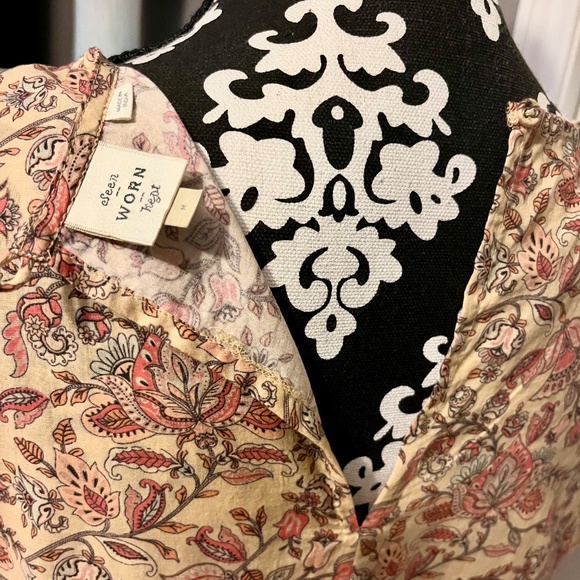 Anthropologie Seen Worn Kept Yellow Floral Dress Size M - Picture 5 of 5